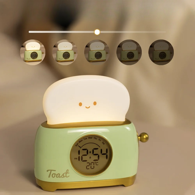 Sød toast vækkeur med natlampe