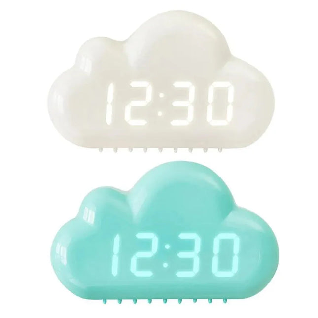 Skyformet digitalt vækkeur med natlampe