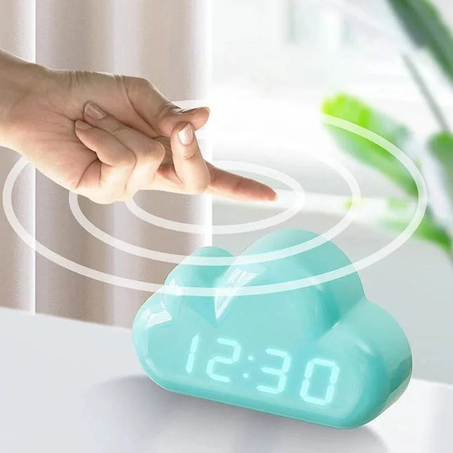 Skyformet digitalt vækkeur med natlampe