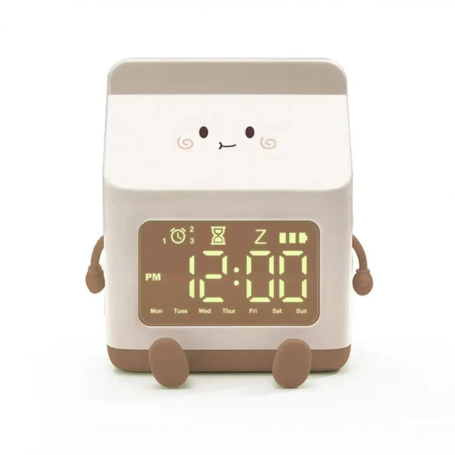 Sødt mælkekarton vækkeur til piger