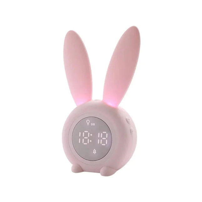 Digitalt kanin vækkeur med natlys