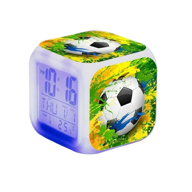 Digitalt vækkeur med fodbold tema