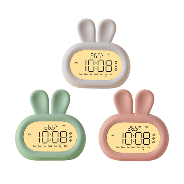 Sødt kanin vækkeur med natlampe funktion