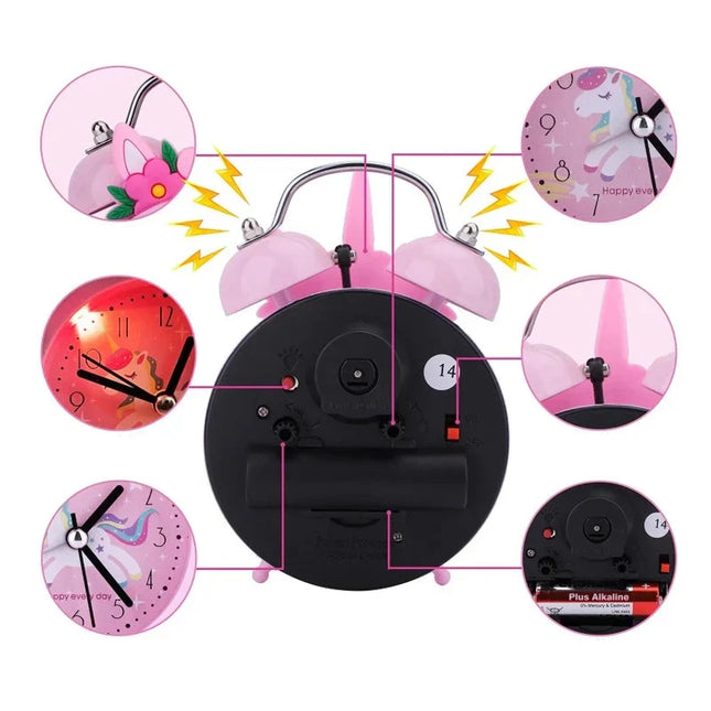 Enhjørning vækkeur med natlys funktion