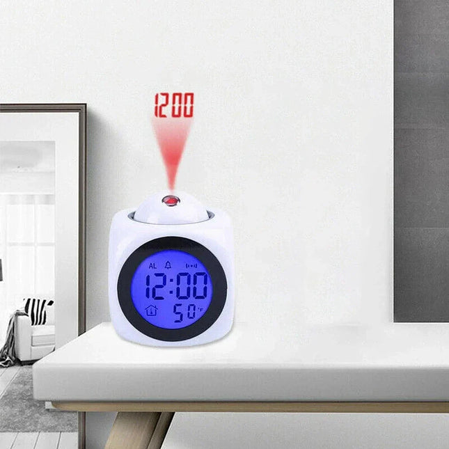 Digitalt vækkeur med projektor til loftet