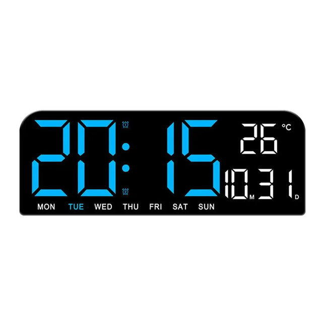 LED vækkeur med digitalt termometer