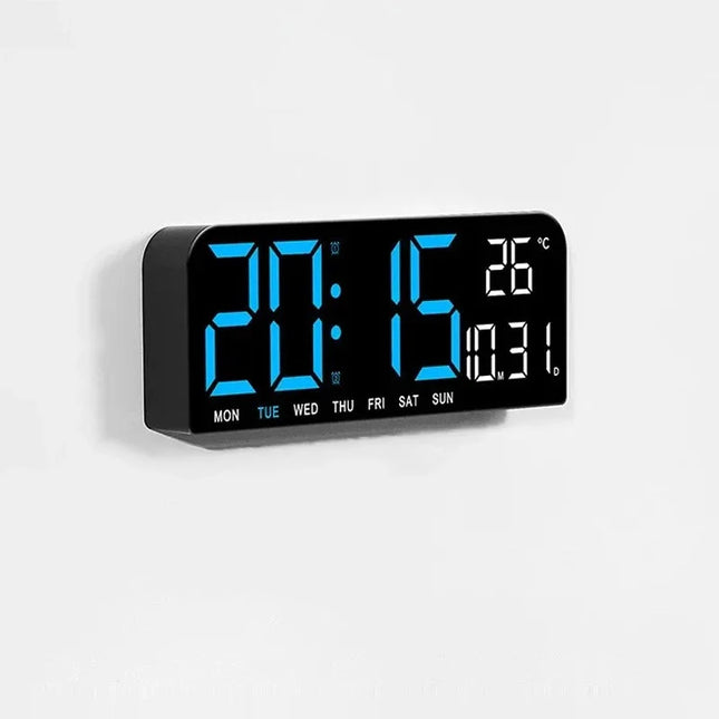 LED vækkeur med digitalt termometer