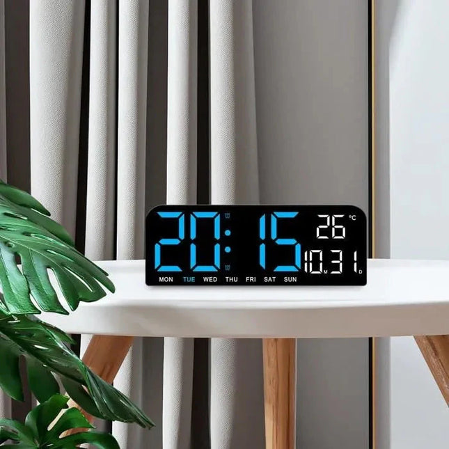 LED vækkeur med digitalt termometer