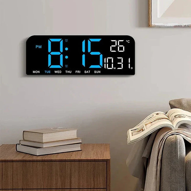 LED vækkeur med digitalt termometer