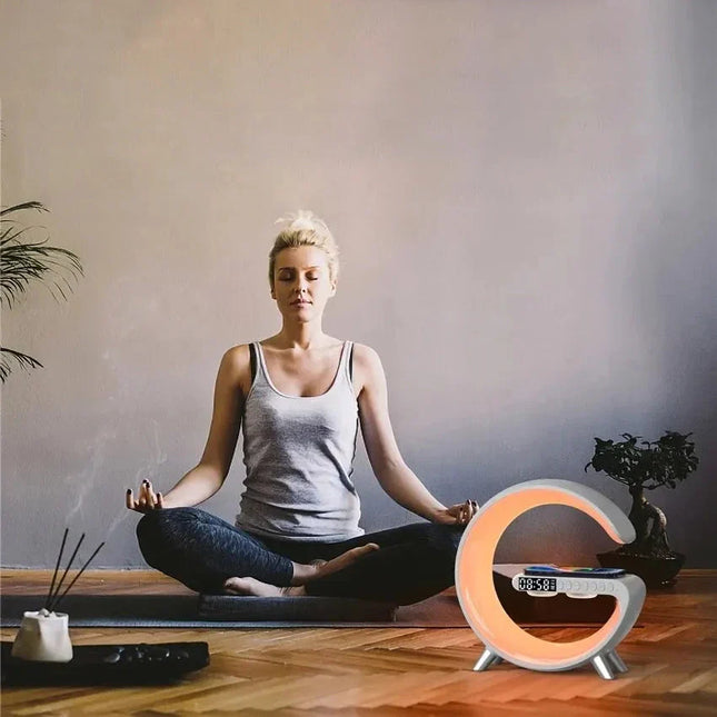 Vækkeur lampe med Bluetooth musikafspiller