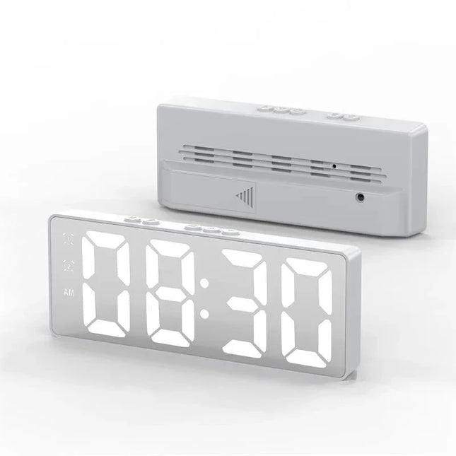 Trådløst LED vækkeur med spejl display