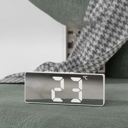 Trådløst LED vækkeur med spejl display