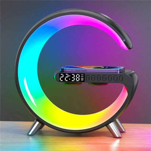 Wake-up light lampe med trådløs oplader