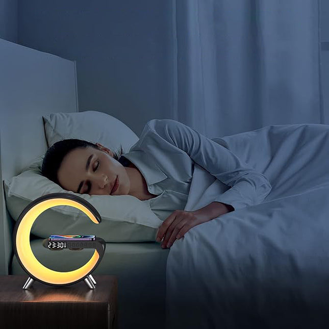 Wake-up light lampe med trådløs oplader