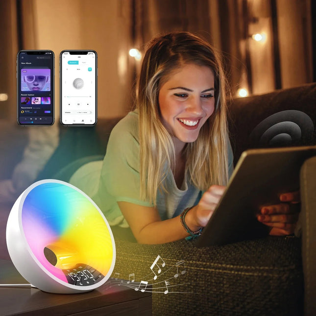 Wake-up light med lysterapi og solopgang