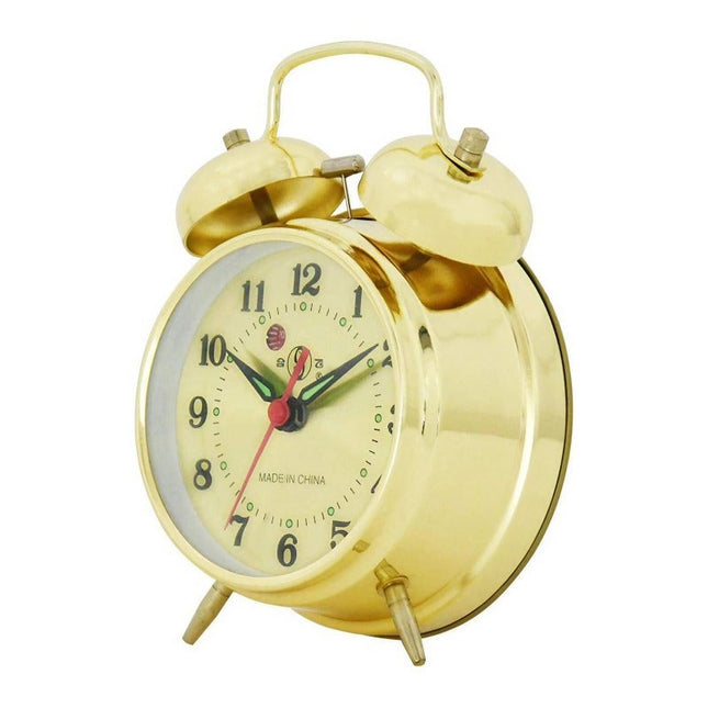Traditionelt mekanisk vækkeur i guld look