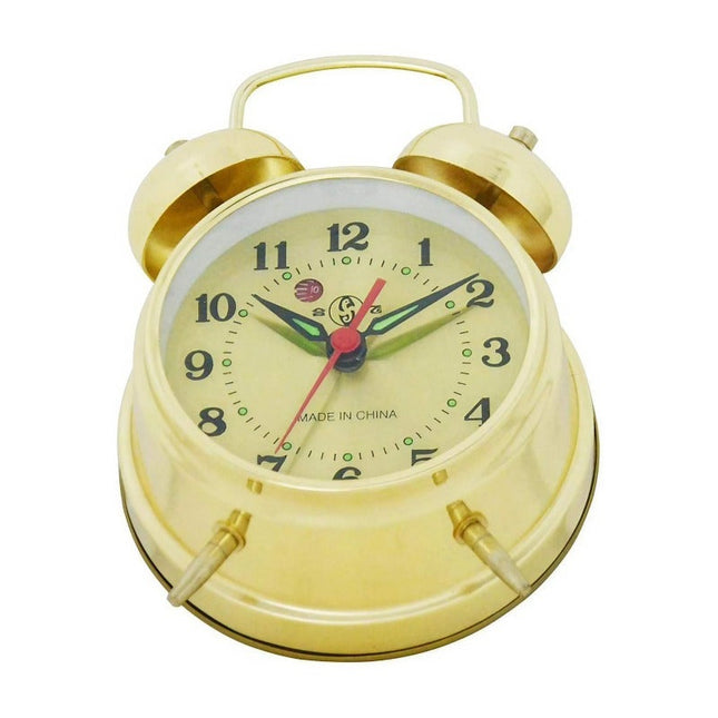 Traditionelt mekanisk vækkeur i guld look