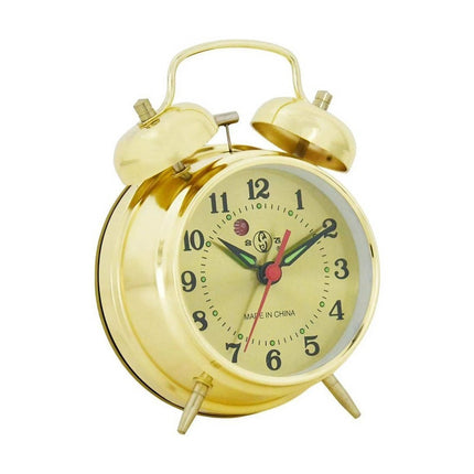 Traditionelt mekanisk vækkeur i guld look