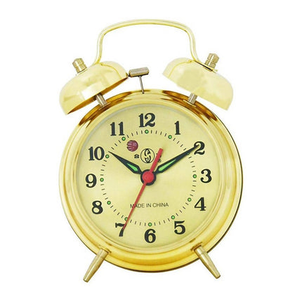 Traditionelt mekanisk vækkeur i guld look