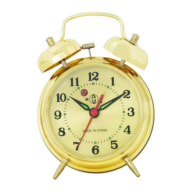 Traditionelt mekanisk vækkeur i guld look