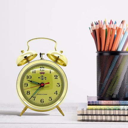 Vintage mekanisk vækkeur i guld finish