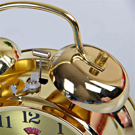 Vintage mekanisk vækkeur i guld finish