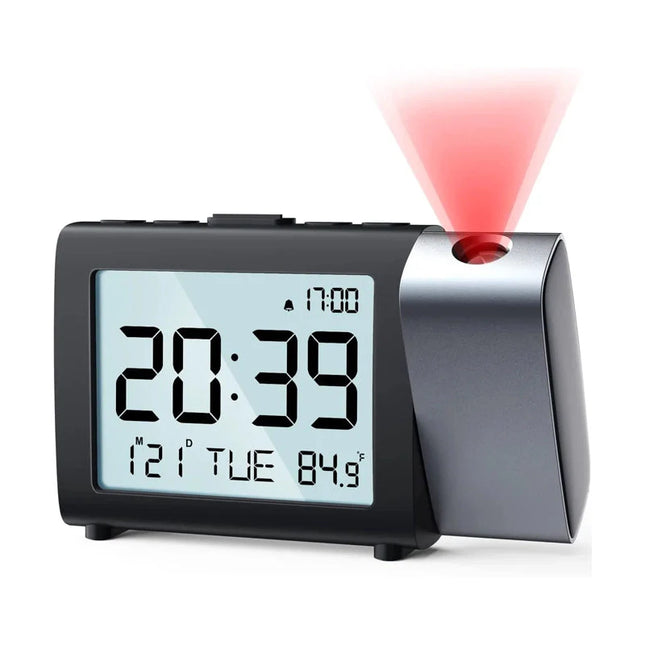 Batteridrevet vækkeur med projektor