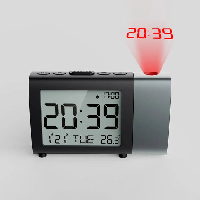 Batteridrevet vækkeur med projektor