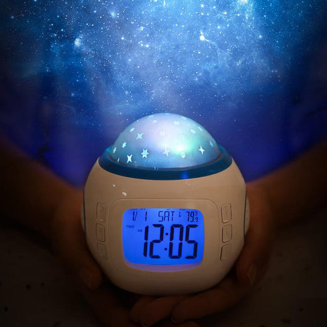 Vækkeur med stjerneprojektor til børn