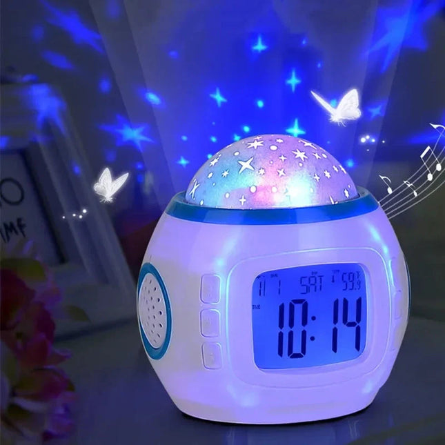 Vækkeur med stjerneprojektor til børn
