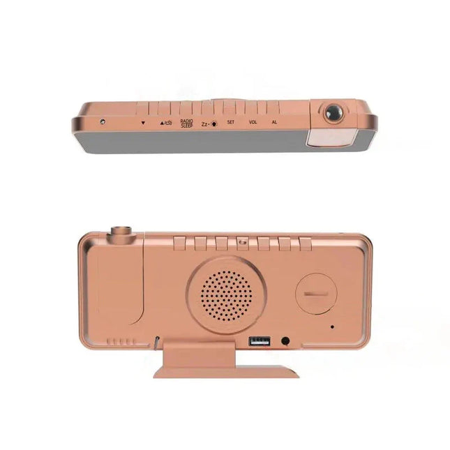 Digitalt spejl vækkeur i rosaguld