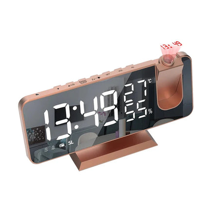 Digitalt spejl vækkeur i rosaguld