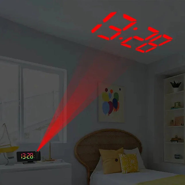 Netdrevet digitalt vækkeur med projektion