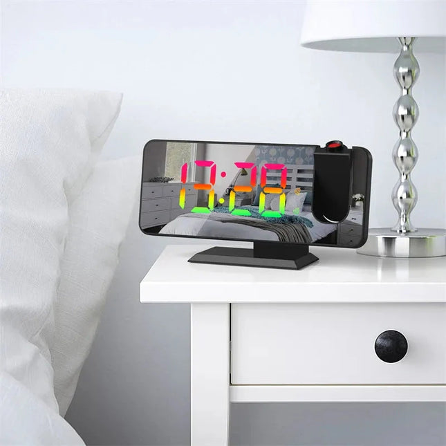 Netdrevet digitalt vækkeur med projektion