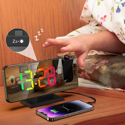 Netdrevet digitalt vækkeur med projektion