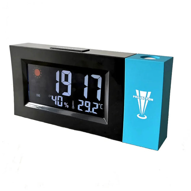 Vækkeur med projektor og termometer