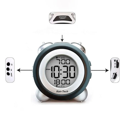 Vækkeur med høj alarm til sværtssovende