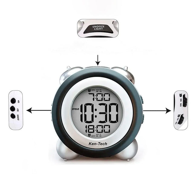 Vækkeur med høj alarm til sværtssovende