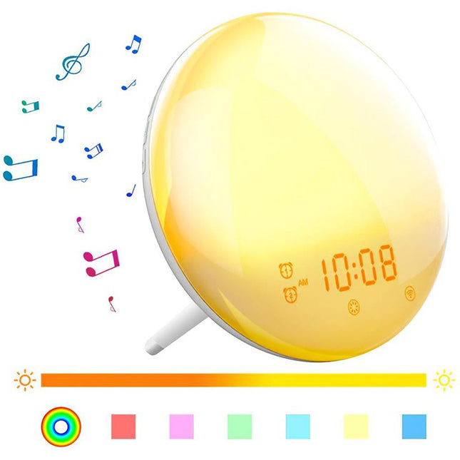 Wake-up light vækkeur med USB-opladerport