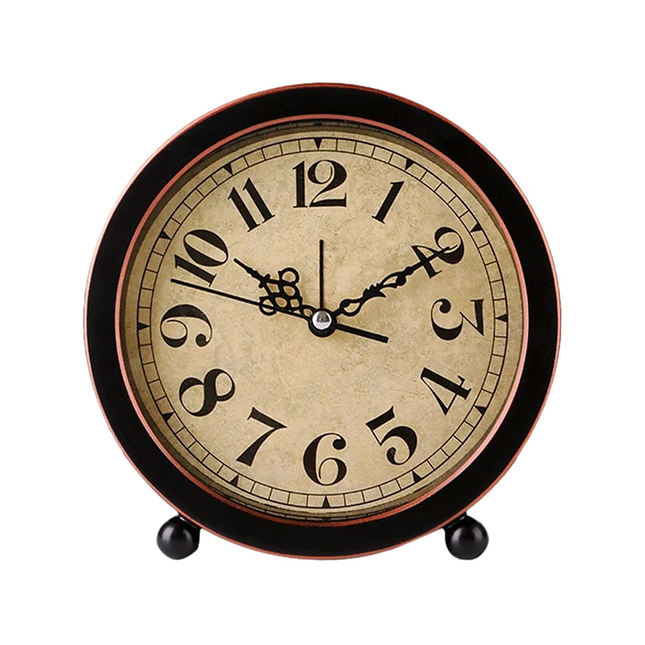Klassisk rundt retro vækkeur til bordet