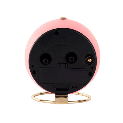 Rundt vintage vækkeur i lyserødt design