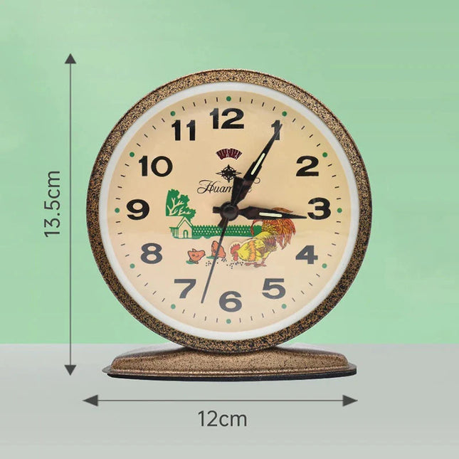 Retro mekanisk vækkeur med hane motiv